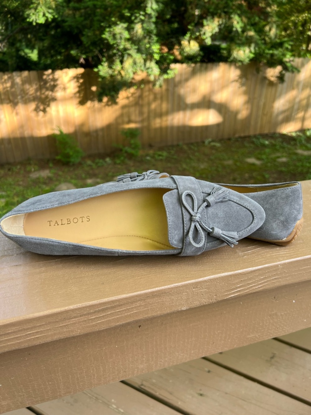 NWOT Talbots Suede Tassel Loafers - Gray 8.5 - Picture 6 of 6